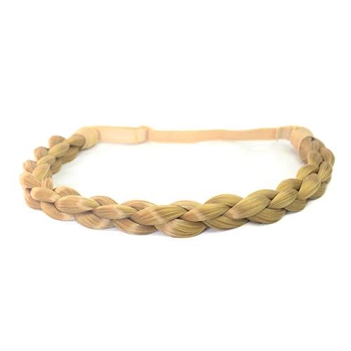 DIGUAN Chubby Narrow Synthetic Hair Braided Headband Classic Chunky Plaited Braids Elastic Stretch