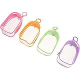 [LIFKOME] 4個 透明製フィギュア収納バッグ点 防水防塵ジッパー付き 小型コンパクトディスプレイポーチ キーオーガナイザー兼用 おもちゃ コ