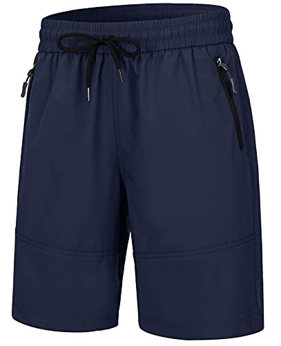 Wespornow Wanderhose-Damen-Kurze Hose Sommerhose Damen Bermuda-Shorts Outdoor Trekkinghose Kurz Leichte Stretch Golf Cargo MTB Hose mit Reißverschlusstaschen (Navy, L) Cover