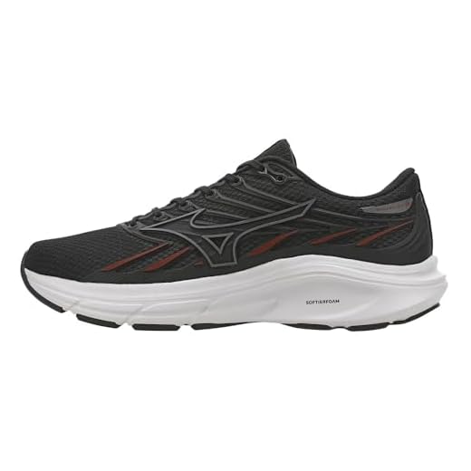 Tênis de Corrida Masculino Mizuno Jet 8 (Preto/Vermelho, BR, Adulto, Numérico, 44)