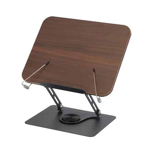 Soporte de lectura de libros en metal con base giratoria y diseño ergonómico