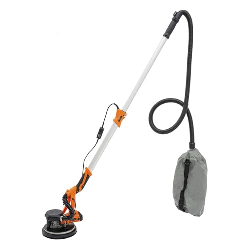 Wandschleifer Deckenschleifer Trockenbauschleifer Elektroschleifer Schleifgerät Schleifmaschine Renovierungswerkzeug mit LED Licht 750W Leistung 6 Geschwindigkeiten 255mm Schleifscheibe (Orange)