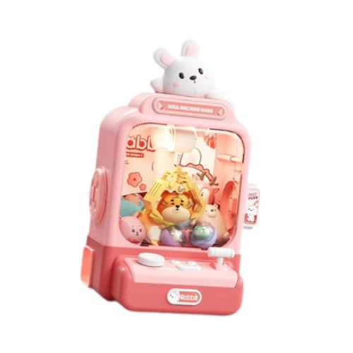 Harilla Machine à griffes électronique, peluche et sons pour attraper, jouet distributeur de bonbons, jouet distributeur de prix pour enfants, enfants, Rose