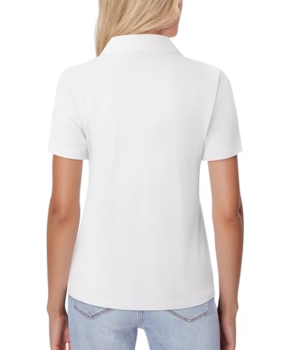 Image of siliteelon Womens Button Down Shirt Slim Fit Stretch Short Sleeve Dress Shirt Wrinkle Free Collared Business Work Blouse Top