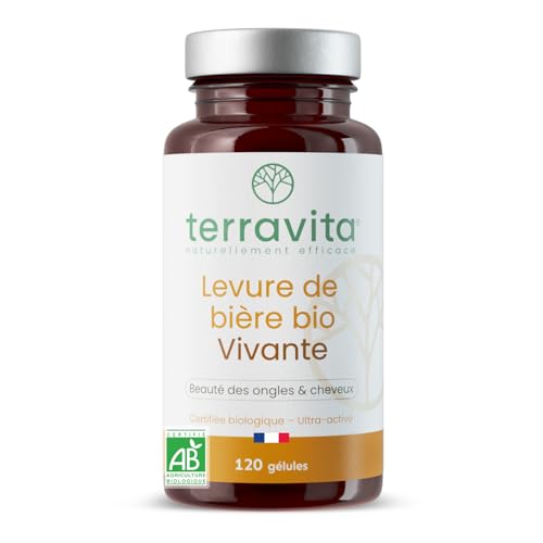 LEVURE DE BIÈRE Active BIO | Naturellement Riche en Biotine, Vitamines et Minéraux | Pousse des Cheveux, Ongles Forts et Peau Lisse | 120 Gélules | Made in France |...