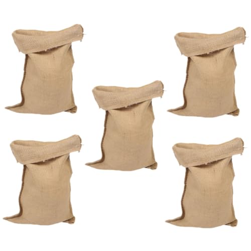 FOYTOKI Multi-Purpose 5pcs Burlap Sacks Empty for Fillable Storage of Potatoes Rice Nuts and Vegetables Strong Woven Construction