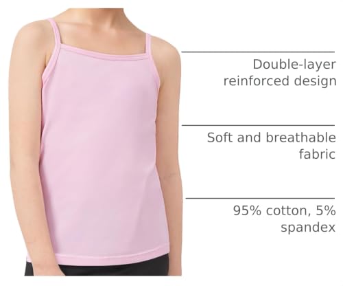 Image of Auranso Girls Undershirts Toddler Camisole Adjustable Straps Cami Tank Tops