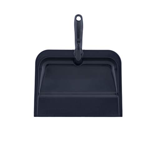 Superio Heavy Duty Dustpan - Durable Plastic With Comfort Grip Handle, Lightweight Multi Surface Dust Pan For Easy Sweep Broom 10 Inch Wide (Black) #TOP4