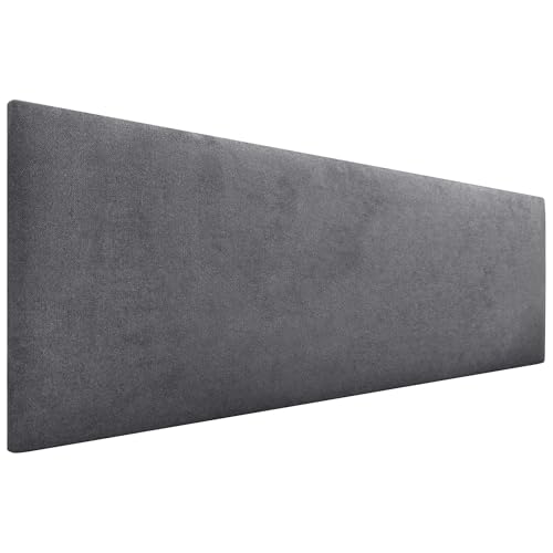 DHOME Cabecero de Polipiel o Tela AQUALINE Liso cabeceros Cabezal tapizado Cama Lujo (Tela Gris Ceniza, 135cm (Camas 120/135/140))