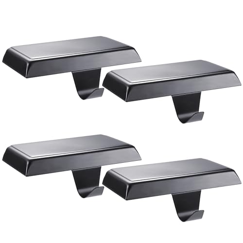 Sunshane Christmas Stocking Holders Mantel Stocking Hanger Hooks Fireplace Mantle Metal Hang Bases for Xmas Party Decorations (Black, 4) by Sunshane - Used condition - CA$29.92
