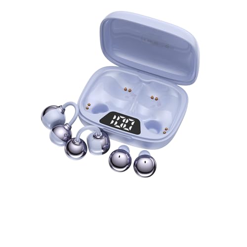 FADCAMELOS 2-in-1 Wireless Earbuds Set, Open-Ear Clip & Mini Sleep Headphones, 36H Battery, Bass Sound, Ultra Comfortable, IPX5 Waterproof, Stylish for Work/Sport/Sleep