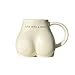 Palma Gifts Cream Ceramic 12oz/350ml Butt Shaped 3D Female Body Coffee Mug, Novelty Gift for Women & Men, Modern & Playful Style, Dishwasher & Microwave Safe