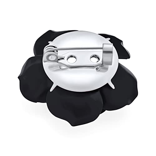 Image of Bling Jewelry Romantic Fashion Statement Pink Blue Black White Red Floral Blooming 3D Carved Large Rose Flower Brooch Scarf Pin For Women Teen