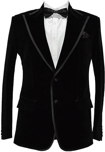 Men's Smoking Blazer Luxury Velvet Two Button Peak Lapel Black Party Wear Diner,Wedding,Evening,etc Jacket and Coat