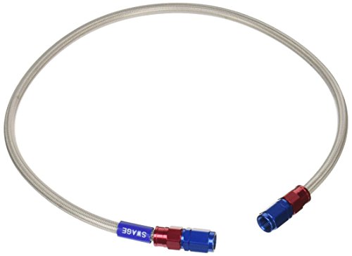 SWAGE LINE(スウェッジライン) イージーオーダーブレーキホース 汎用ホース ストレートフィッティング アルミ(レッド/ブルー) クリアホース 625mm SAK-1010M-0625