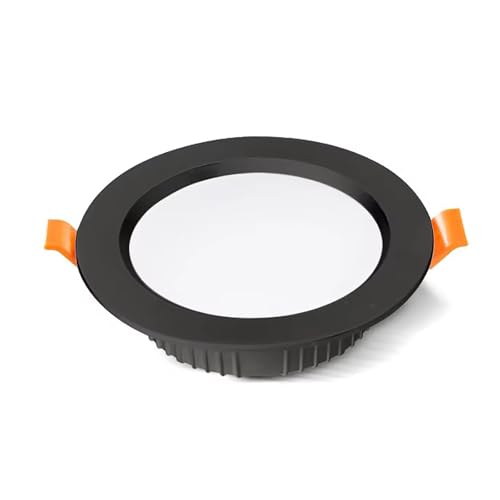 Yokqexz Foco Empotrable LED Ultrafino De 29 Mm, 2 Pulgadas, 3W, Triple Temperatura De Color, IP44, For Dormitorio, Pasillo Y Oficina.(Black,Cool White Light)