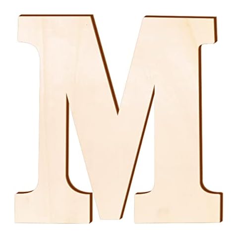 Worown 30cm Tall 6mm Thick Wooden Letters “M” Unfinished Wooden Letter for Party, Birthday, Home Decoration Cover
