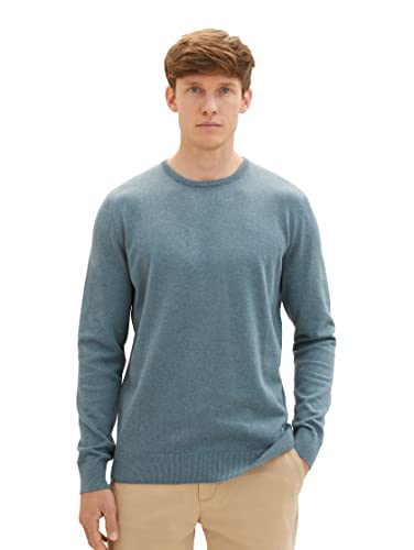 TOM TAILOR Herren 1027661 Pullover, 32714 - Dusty Dark Teal Melange, XL EU