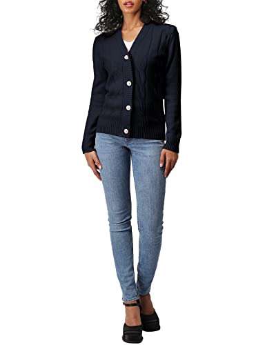 Image of Women's Casual Slim Fit Cardigan Sweaters Long Sleeve Button Down Lightweight Waist Length