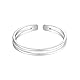 Zehenring Sterling Silber 925 Damen Einfache Offene Fußring Dünne Band Toe Ring Verstellbar Zehring für Frauen Mädchen Fußschmuck