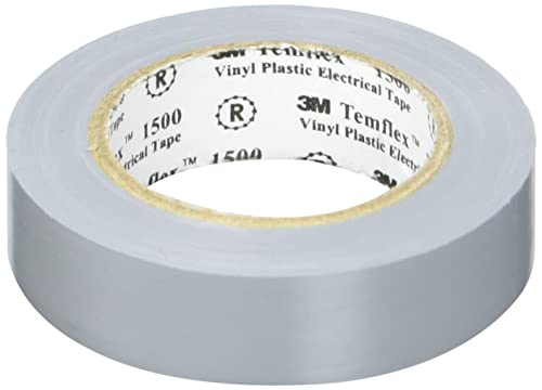 3M TGRA1510 Temflex 1500 - Nastro isolante elettrico in vinile, 15 mm x 10 m, autoadesivo, colore: grigio