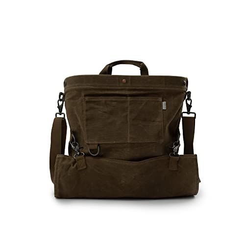 Barebones Harvesting and Gathering Bag - Foraging Harvest and Fruit Picking Bag with Convertible Straps - Water-Resistant Waxed Canvas Gardening Tool Bag (Dark Khaki)