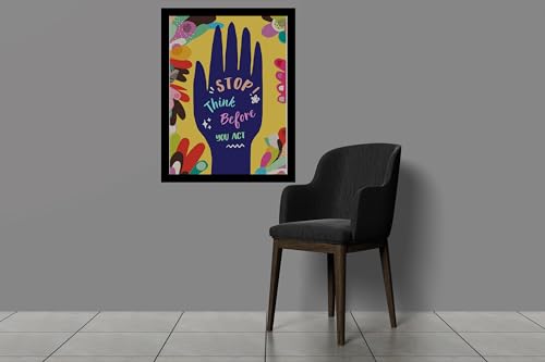 Image of BLINKART Stop Hand Abstract Wall Art Painting Print Design Aesthetic Wall Decor Photo ArtWork Frame Decoration Hanging For Home Bedroom Living Room Office Wall Decor (13 * 10 inches) T0017