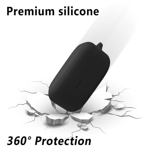 Geiomoo Silicone Case Compatible with Bang Olufsen Beoplay EX, Protective Cover with Carabiner (Black)