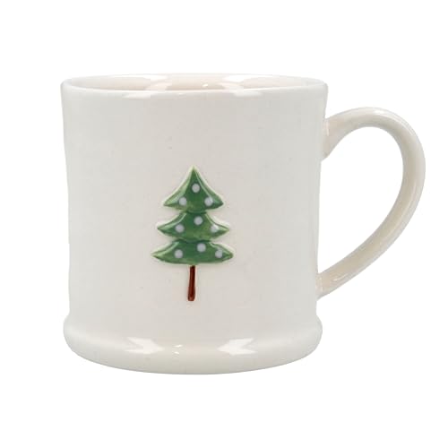 Gisela Graham Christmas Tree Stoneware Mini Mug, Embossed