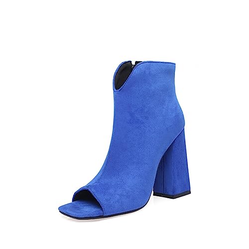Sandales à talons hauts bout ouvert et fermeture éclair latérale pour femmes
