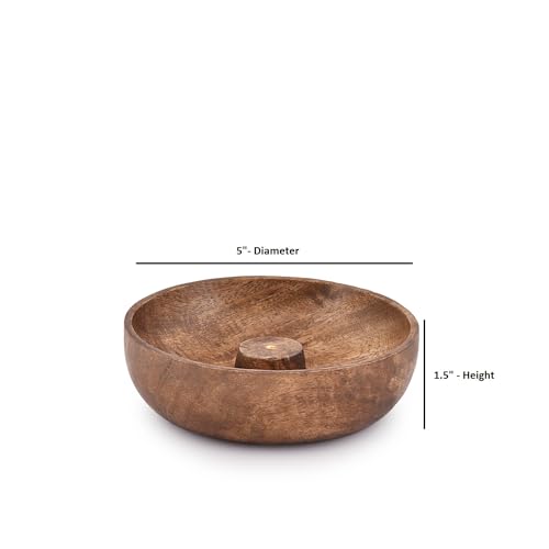 EDHAS Incense Burner Stick Holder Bowl, Ash Catcher Bowl for Home Décor, Meditation, Yoga (12.7cm x 12.7cm x 3.81cm)