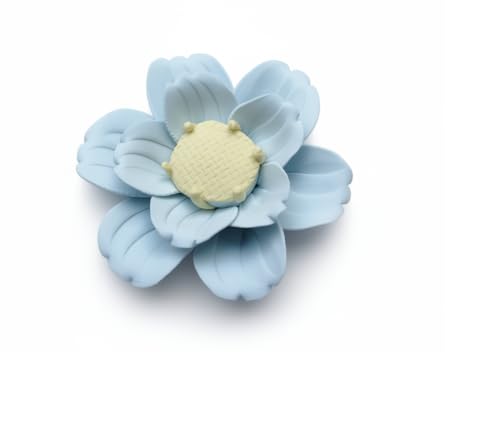 Image of Ceramic Flower Wall Art Decor, Artificial Flower Wall Sculpture,Handmade Ceramic Flowers for Home,Hallway,Living Room, Kitchen,Bathroom (Light Blue,crabapple Blossom, 2.76 inch)