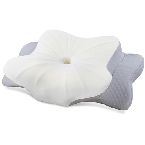 DONAMA Cervical Pillow for Neck and Shoulder,Contour Memory Foam Pillow,Ergonomic Neck Support Pillow for Side Back Stomach Sleepers with Pillowcase