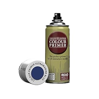 The Army Painter Colour Primer Ultramarine Blue, 400 mL Acrylic Spray Primer, Spray Paint Basecoat for Miniature Priming, Tabletop Roleplaying, Boardgames, and Wargames Miniature Modelling