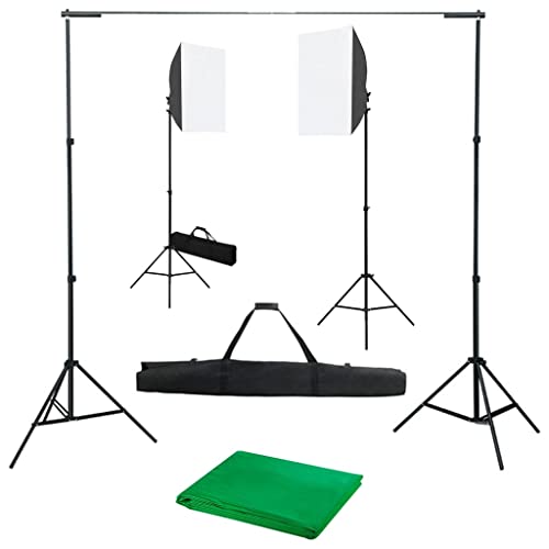 Kit de studio photo boîte à lumière et grand fond vert contre les ombres