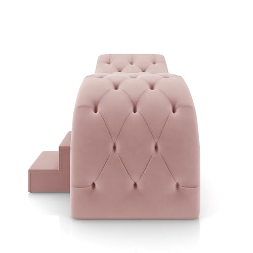 Maca de Estética para Massagem Cílios Fixa Lash Estofada com Escada Veludo Rose G83 - Gran Belo