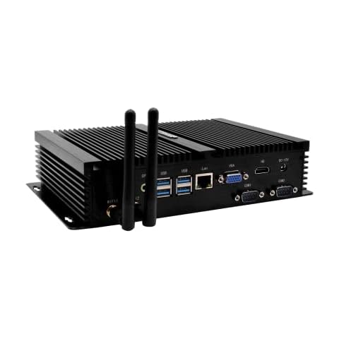 STRHIGP CNC Industrial Mini PC Windows11 Pro, Fanless Mini Desktop Computer i5 8250U, DDR4 64GB RAM 512GB SSD 2TB HDD, 2RS232 Com/4USB 3.0/3USB 2.0/HD/VGA Industrial PC Cover
