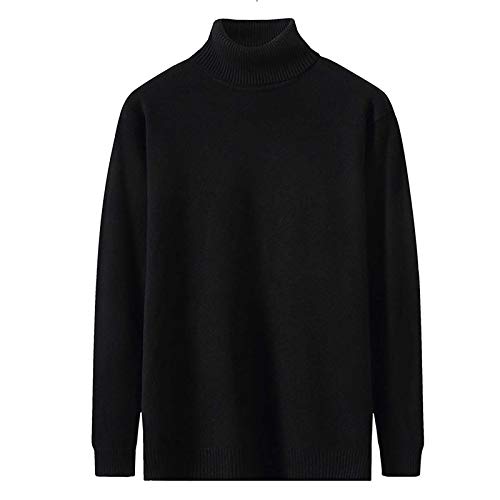 Mens Fleece Turtleneck Pullover Sweater Soft Lightweight Warm Knitwear Classic Fit Long Sleeve Top Fall Solid Outfit