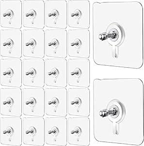 Swimero Self Adhesive Wall Bolt Screw Sticker Hook, Adhesive Hooks, Punch-Free Wall-Mounted Screw Hook,Seamless Transparent No Nails Drill Waterproof Hooks for Bathroom, Kitchen, Home (10 Pcs)