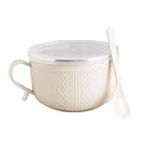 Taza de sopa grande, vaso reutilizable de 25 onzas, tazas de sopa con asas, para viajes, té, Navidad, café, avena, almuerzo, sándwich de fideos