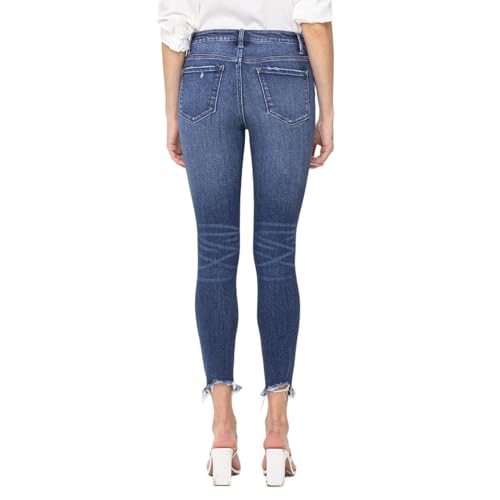 Flying Monkey High Rise Crop Skinny Jeans Medium Blue2