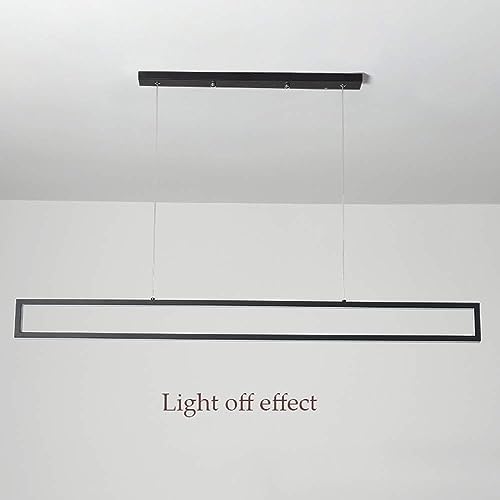 Lustre rectangle noir dimmable à intensité variable 3000K-6000K - 6