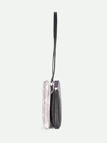 Image of ZOUK Kiya Small Shoulder Bag for Women - Dual-Sided Shoulder Bag with Criss-Cross Design| Handcrafted Purse with Dual Zipper Compartments & Water-Resistant Lining |