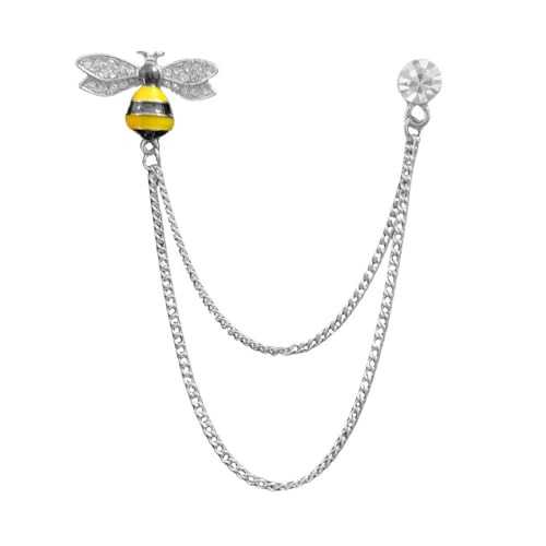 Image of women's chain brooch tassel chain rhinestone zircon brooch is suitable for women's metal chain clothing accessories, jewelry, gifts, and various holiday accessories