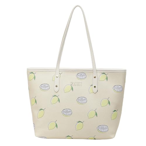 Image of hibear Cherry Print Tote Bag for Women Bow Shoulder Handbag Trendy Faux Leather Top-Handle Bag with Cherry Accessories