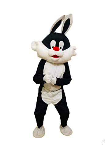 Image of BookMyCostume Black & White Funny Cat Cartoon Mascot Costume For Theme Birthday Party & Events | Adults | Full Size Adults