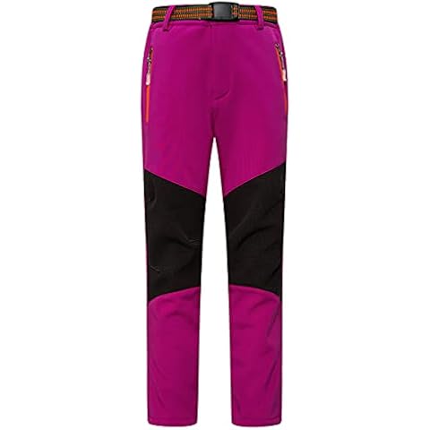 Daysskk Softshellhose Kinder Mädchen Wanderhose Arbeitshose Kinder Outdoorhose Atmungsaktiv Trekkinghose Wasserdicht Freizeithose Warm Gefüttert Rosa 120 US Cover