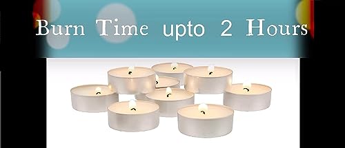 Image of Paraffin Wax Candles Smokeless & Long Lasting Perfect for Decoration of Diwali, Christmas, Dinner, Wedding Parties, Church, Spa, Restaurant(White, Set of 50 - Burn Time 4 Hr)