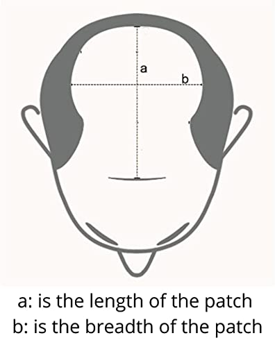 Image of EUPHORIA 10x8 Original PREMIUM MONO Hair Patch for Men 100% Natural Black Human Hair Wig Install with Hair Toupee Tape, Clips or Glue