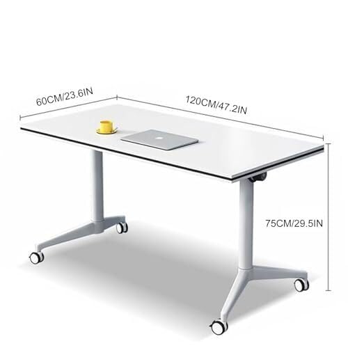 Klappbarer Trainingstisch mit Drop-Blatt-Oberseite, tragbar, für Bürokonferenzen, Meetings, Seminare, Schreiben, Drucken, Podcasting, Set mit 4 Rollen (160 x 60 x 75 cm)